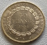 50 франков 1904 года Франция золото 16,12 грамм 900’, фото №3