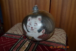 Большой старый шар "Котик". С городской или корпоративной ёлки. Из СССР, фото №4