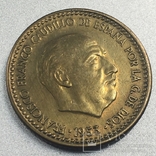  Монета 1 песета, 1953 Испания, фото №2
