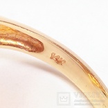 Золотое кольцо с натуральным кораллом и бриллиантами, фото №6