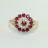 Золотое кольцо с рубинами и бриллиантами, photo number 2