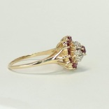Золотое кольцо с рубинами и бриллиантами, фото №5