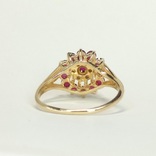 Złoty pierścionek z rubinami i diamentami, numer zdjęcia 6