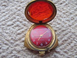 Часы кулон заря ау 5, с красным камнем, на ходу, в коробке с паспортом, фото №5
