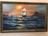 Картина «корабли на море»., фото №2