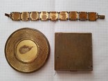Латунный браслет и пудреницы фабрики Ленэмальер 50 - е годы винтаж, photo number 3