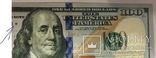 Банкнота замещения * UNC 100 $ долларов США,  с пачки, фото №2