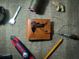 Ексклюзивний гаманець (портмоне) з натральної шкіри з малюнком ручної роботи. (15), фото №2