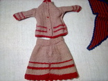 Костюм вязаный для куклы. Блуза , юбка , платок . Шерсть., фото №9