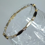 Золотой браслет (10к) с ониксом, перламутром и бриллиантами, фото №4