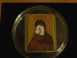 "Богородица Владимирская", Андрей Рублев - серебро, 5 долларов, в футляре с сертификатом, фото №3