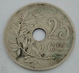 Бельгия 25 сантимов, 1909 (BELGIQUE), фото №2