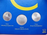 Нидерланды, набор*3 шт серебряных евро 2004  в официальной упаковке IMPORTA, фото №4