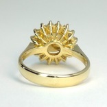 Золотое кольцо с жемчугом и бриллиантами, фото №5