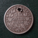 10  сольди 1869  Ватикан серебро    (Й.9.37)~, фото №2
