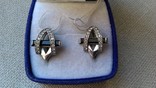Серьги и кольцо серебро 925 с сапфирами и цирконами., фото №12