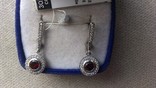 Серьги и кольцо серебро 925 с гранатами и цирконами., фото №13