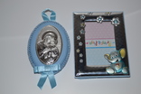 Подарочный набор серебряная рамка для фото 17х13см икона на подушечке 10х5см, фото №2