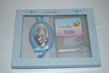 Подарочный набор серебряная рамка для фото 17х13см икона на подушечке 10х5см, фото №4
