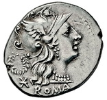 Республиканский денарий C. Servilius 136 г. до н.э., фото №3