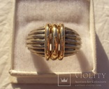 Брендовое кольцо, серебро + золото, Франция., фото №3