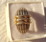 Брендовое кольцо, серебро + золото, Франция., фото №4