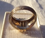Брендовое кольцо, серебро + золото, Франция., фото №9
