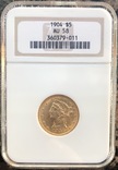 5 $ 1904 год AU-58 США золото 8,35 грамм 900’, фото №2