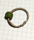 Серебряное височное кольцо с бусинкой, фото №6