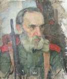1900-е гг Ф.Моисеенко "Портрет старика",х/м,50х44см, фото №2