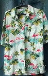 Гавайская рубашка мужская.с розовыми фламинго. USA, фото №2