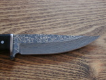 Нож для охоты туризма рыбалки "Дамаск" деревянная ручка узор гравировка Н-70 чехол 21,5см, photo number 6