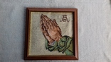 Вышитая картина Мольба к Богу. Германия. 24х24 см., фото №2