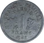 Франция 1 франк 1942, фото №2