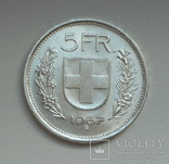 Швейцария, 5 франков 1967 г., серебро, фото №6