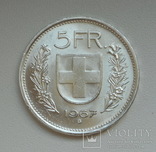 Швейцария, 5 франков 1967 г., серебро, фото №8