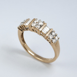 Винтажное золотое кольцо с бриллиантами, photo number 2