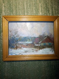 Картина-пейзаж "Зимняя улица", 1989 г., фото №3