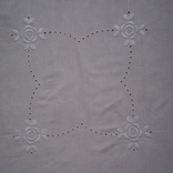 Скатерть белая с ришелье ( лен, дефект), фото №3
