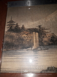 Гобелен японский.до 1905 года.размер 35 на 25 см.(вместе с рамой)., фото №9