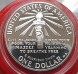 США 1 доллар 1986 г. 100-летие Статуи Свободы. Остров Эллис. Пруф, фото №3