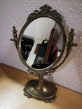 Настольное зеркало в бронзовой оправе., фото №2