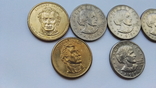 Лот монет доллары США металл 7 шт. см. описание, фото №3
