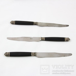 Набор столовых ножей 12 шт. серебро,черное дерево, фото №3