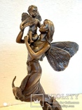 Статуэтка бронзовая - "Фея с младенцем" бронза, латунь., фото №2