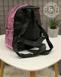 Шикарный блестящий рюкзак розовый, фото №4