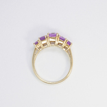 Винтажное золотое кольцо с аметистами, фото №3