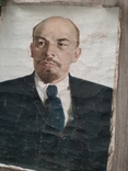 Ленин портрет на холсте СССР 91*68см, фото №4
