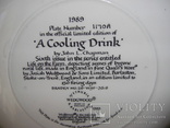 Тарелка коллекционная "A Cooling Drink" Wedgwood Англия номерная, фото №5
