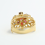Ажурное золотое кольцо с натуральными гранатами, photo number 6